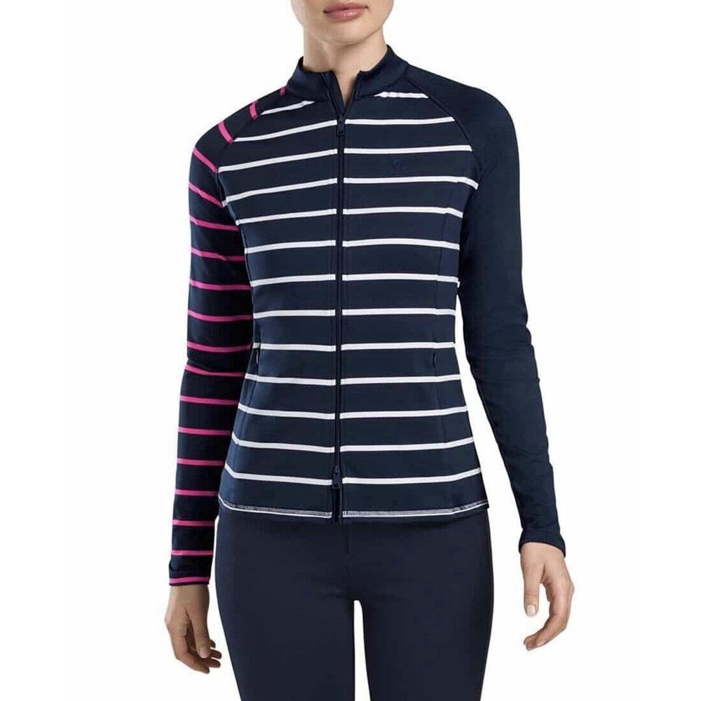 G/Fore Jersey Women's Medium Stripe Block  Full Zip Tech Twilight
